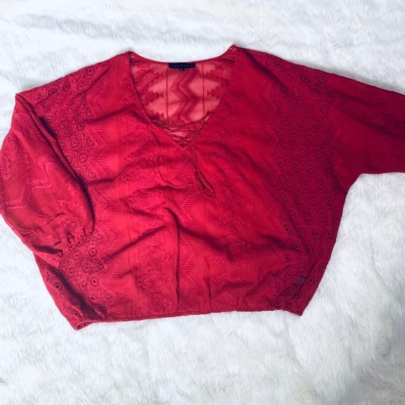 Sanctuary Cheyenne Lace Inset Embroidered Blouse - Picture 7 of 7